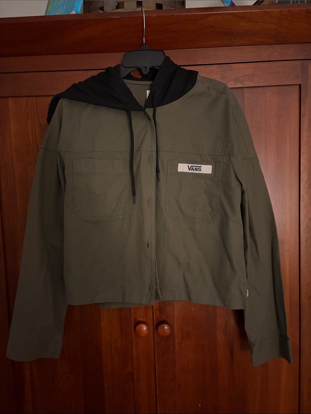 Vans Olive Green Utility Jacket with Black Hood